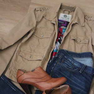 Lucky Brand Cargo Jacket Khaki, Small